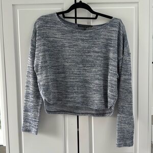 Blue and white cropped WHBM sweater